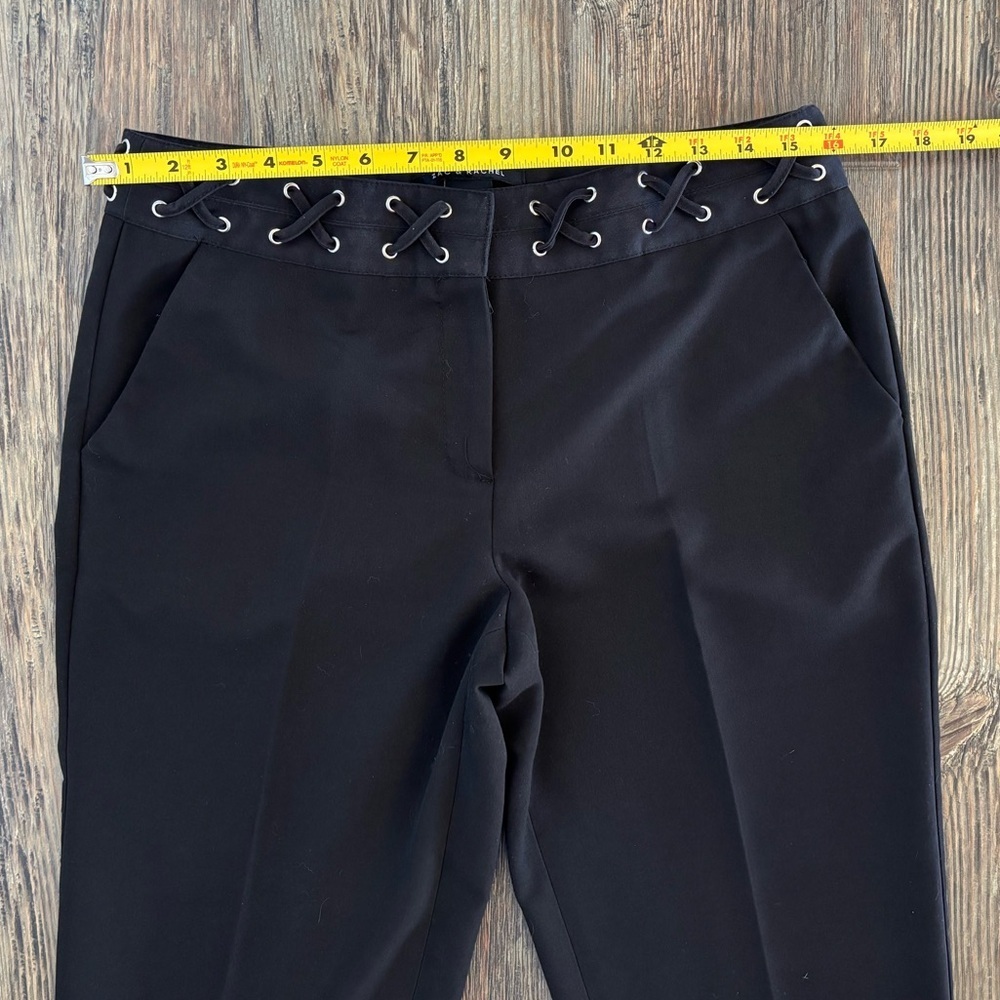 *FLAWS Zac & Rachel Lace-Up Waist Trouser Pants Womens 10 Black Whimsigoth Y2K - Picture 6 of 12